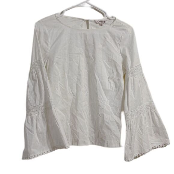 Nanette Lepore Cream Bell Sleeve Blouse - Picture 1 of 5